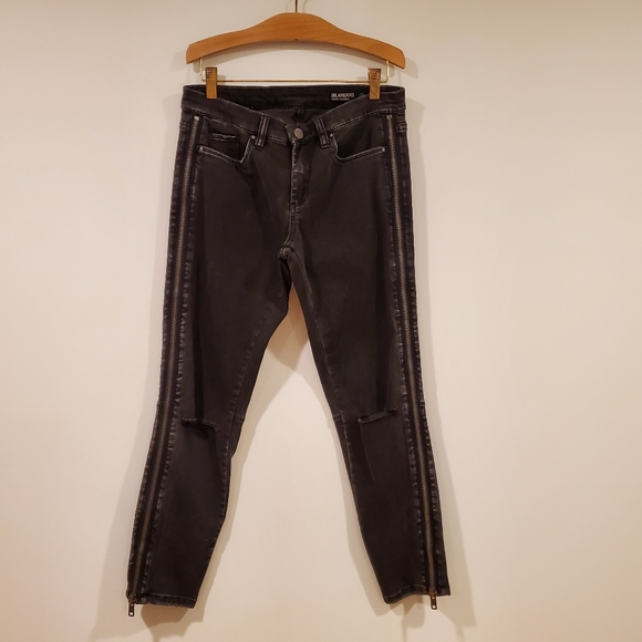 Blank NYC Skinny Classique Moto Side Zipper Distressed Jeans Women's Siz… - Picture 1 of 8